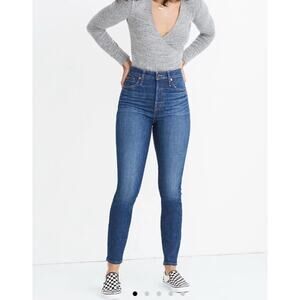 Madewell Womens Curvy High Rise Skinny Ankle Jeans Dark Wash USA Size 35